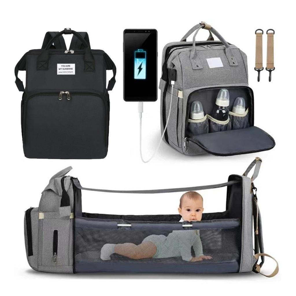 Mochila Cuna Maternidad Inteligente Gris - Super Carrito